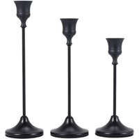 Schwarzes Kerzenständer-Set, 3 Stück, für Kamin, Esstisch, Heimdekoration von TLILY