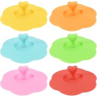Silikon Glas Becher Abdeckungen, 6 StüCk Deckel Wiederverwendbare Anti Abdeckungen Niedliche Kaffee Tee Abdeckung für GeträNke von TLILY