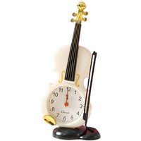 Simulation Violine Wecker Musikinstrument Form Tisch Wohnzimmer Kunststoff Ornamente, Weiß von TLILY