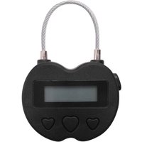 Smart Time Lock LCD Display USB Aufladbare Temporäre Timer Vorhängeschloss Reise Elektronische Schwarz von TLILY