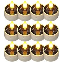 Solar-Teelichter für den Außenbereich, wasserdicht, 12 Stück, 3,8 x 5,3 cm, kleines Teelicht Solar-Teelichter für den Außenbereich, wasserdicht, 12 Stück, 3,8 x 5,3 cm, kleines Teelicht von TLILY