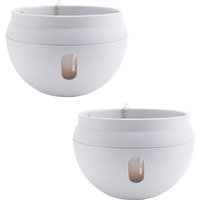 Stück Hängepflanzer aus Kunststoff, selbstbewässernder Korb mit Haken, Blumentopf, abnehmbarer Boden, weiß von TLILY