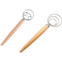 Teigbesen Edelstahl-Teigbesen NiederläNdischer Stil Brotteig Handmixer Holzgriff KüChe Backwerkzeuge von TLILY
