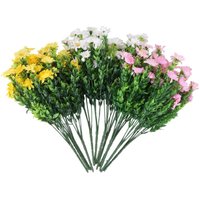 12 Bündel Künstliche Gänseblümchen Blumen Outdoor Gefälschte Pflanzen Weiß Daisy Gefälschte Laub Grün Faux Pflanzen von TLILY