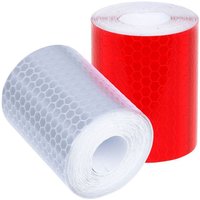 2 Stück 50 mm × 3 Meter Klebeband Warnreflektor Sicherheitsmarkierung Weiß und Rot von TLILY