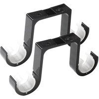 2Pcs Doppel Vorhang Stange Klammern Decke Montieren Unterstützt Aluminium Legierung Schwarz von TLILY