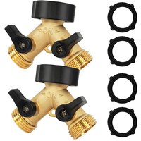 Tlily - 2er-Pack Messing-Gartenschlauch-Verteiler, 3/4 Zoll Anschluss, Wasserhahn-Verteiler, Y-Zapfen-Adapter Tlily - 2er-Pack Messing-Gartenschlauch-Verteiler, 3/4 Zoll Anschluss, Wasserhahn-Verteiler, Y-Zapfen-Adapter von TLILY