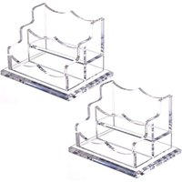 2er-Pack Visitenkartenhalter aus Acryl für den Schreibtisch, Schreibtischzubehör (2 Steckplätze) von TLILY