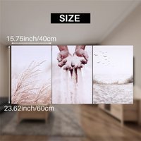 3er Set Poster Set Stylische Wandbilder Boho Natur Strand Pampas Gras Kunst Poster ohne Rahmen Druck Bilder Plakat von TLILY