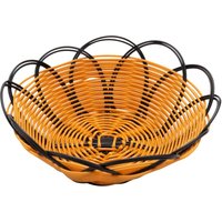7 Kunststoff Geflochten Korb Obst GemüSe Kekse Container Halter Schwarz+Orange von TLILY