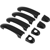 Tlily - 8 StüCk Set abs Chrom TüR Abdeckungen Zierleiste für transporter T5 T6 van 2003-2015 Schwarz GläNzend von TLILY
