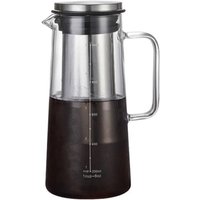 Tlily - Cold Brew-Kaffeemaschine, 36 oz, Glas- und Edelstahl-Eiskrug mit Griff und doppellagigem Feinmaschfilter von TLILY