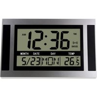 Tlily - Digitale Wanduhr lcd Große Zahl Zeit Temperatur Kalender Alarm Tisch Schreibtischuhr Modernes Design Büro Home-Silber Tlily - Digitale Wanduhr lcd Große Zahl Zeit Temperatur Kalender Alarm Tisch Schreibtischuhr Modernes Design Büro Home-Silber von TLILY