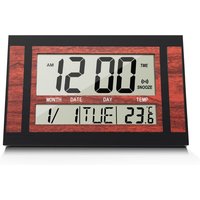 Tlily - Digitale Wanduhr mit LCD-Display, große Ziffern, Zeit, Temperatur, Kalender, Wecker, Tischuhr, modernes Design, für Büro und Zuhause, Schwarz Tlily - Digitale Wanduhr mit LCD-Display, große Ziffern, Zeit, Temperatur, Kalender, Wecker, Tischuhr, modernes Design, für Büro und Zuhause, Schwarz von TLILY