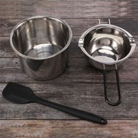 Tlily - Doppel Kessel Topf Set Rostfreier Stahl Schmelz mit Silikon Spatel zu Dem Schmelzen Von Schokolade, Seife, Wachs, Kerzen Herstellung von TLILY