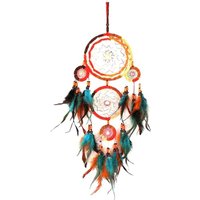 Tlily - Handgewebtes buntes Traumfängernetz mit fünf Ringen, Wanddekoration, handgefertigtes Netz und Glockenklang von TLILY