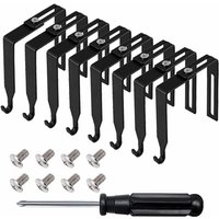 Kabine Kleiderbügel Universal Partition Kleiderbügel Set Metall Schwarz Haken Tür Spiegel Wand 8Pcs von TLILY