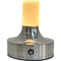 Kerzen-Tischlampe für Schlafzimmer, wiederaufladbar, kabellos, Touch, silberfarben von TLILY