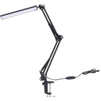 LED-Schreibtischlampe mit Klemme, verstellbarer Schwenkarm für Arbeitszimmer/Büro (schwarz) von TLILY