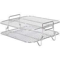 Luftfritteuse-Gestell für 5,5-Liter-Luftfritteuse, 2-StöCkiges Luftfritteusen-Grill-/Regal/DöRrgestell, Quadratisch, Luftfritteusen-ZubehöR von TLILY