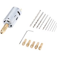Tlily - Mini-Elektro-Handbohrersatz, DC-12-V-Motor, 0,5–3 mm HSS-Drehung mit 5 Spannzangen, passend für Bohrlochsägen Tlily - Mini-Elektro-Handbohrersatz, DC-12-V-Motor, 0,5–3 mm HSS-Drehung mit 5 Spannzangen, passend für Bohrlochsägen von TLILY