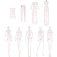Mode Illustration Lineale Skizzieren Vorlagen Lineal NäHen Humanoide Muster Design Kleidung Messen, Kombination von TLILY