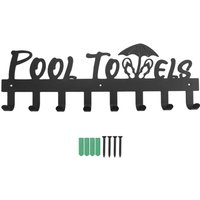 Pool-Handtuchhalter mit 8 Haken, Handtuchhalter Zur Wandmontage für Den AußEnbereich oder das Badezimmer, zum AufhäNgen Von BademäNteln von TLILY