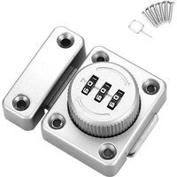 Schranktürriegel, schlüsselloses Zahlenschloss, mechanisch, 3-stelliger Passcode, für Küche, Silber von TLILY
