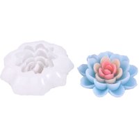 Tlily - Simulation Lotus Kerze Silikonform Blüte Blume Seife Duft Ornamente Herstellung von Schokolade Kuchen Dekor Geschenk, c von TLILY