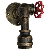Vintage Wasserrohr Wandleuchte Wasserhahn Form Steam Punk Loft Rostig Gold von TLILY