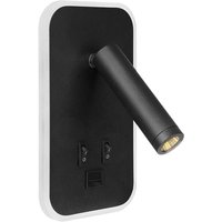 Wandleuchte mit Hintergrundbeleuchtung, USB-Aufladung, 330-Grad-Drehung, verstellbare Lampe, Nachttischlampe, Leselampe, Schwarz von TLILY
