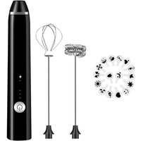 Wiederaufladbarer Milchaufschäumer, elektrischer Handschaumbereiter mit 3 Geschwindigkeiten für Bulletproof Coffee Latte Cappuccino Heiße Schokolade von TLILY