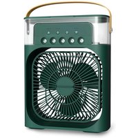 Tragbare Klimaanlage Persönlicher Desktop 5-Loch Air Cooing Wiederaufladbarer Leiser Tischventilator für Home Office Schlafzimmer-Grün von TLILY