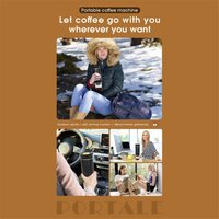 Tragbare elektrische Espressomaschine mit Reisetasche Tragbare Kaffeemaschine für unterwegs Selbsterhitzende Espressomaschine fürs Auto-Silber von TLILY