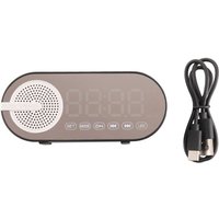 Tragbarer Bluetooth-Lautsprecher mit Digitaluhr Buntem Nachtlicht, Doppelwecker, , Subwoofer, Schwarz von TLILY