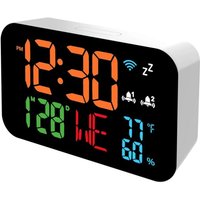 Tuya WiFi Uhr Kalender Intelligentes Thermometer Hygrometer mit digitaler LED-Anzeige unterstützt wifi Auto-Kalibrierung von TLILY