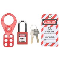 Vorhängeschloss-Haspen-Set, Lockout-Tagout-Kit, 6-Loch-Design, manipulationssicher, für Industrieanlagen(1.5In/38mm Shackle) von TLILY