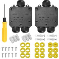Tlily - Wasserdichte Abzweigdose IP68 Außenverschraubung Elektrische mit 3 Kabelverbinder für 4-15 mm Durchmesser von TLILY