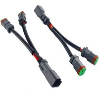 Y-Typ-Kabel, Deutsch dt dtp 2-poliger Buchsenadapter für LED-Pod-Arbeitsscheinwerfer, Nachrüststecker, Kabelbaum von TLILY