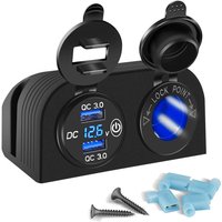 Zelttyp-Panel mit zwei Löchern, Quick Charge 3.0 Dual-USB-Autoladegerät + 12-V/24-V-Steckdose für Motorradboot Marine atv rv Zelttyp-Panel mit zwei Löchern, Quick Charge 3.0 Dual-USB-Autoladegerät + 12-V/24-V-Steckdose für Motorradboot Marine atv rv von TLILY