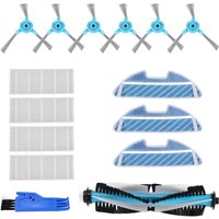 Zubehör für 1490 Roboterstaubsauger. Packung mit 1 Hauptbürste, 4 Hepa-Filtern, 6 Seitenbürsten, 3 Wischmopp von TLILY
