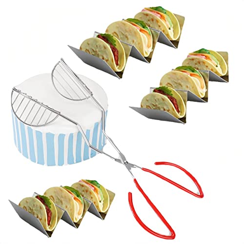 Taco Shell Maker Press Tortilla-Fritteusenzange mit 3 Taco-Halter-Set, macht hausgemachten Taco-Ständer einfach, jeder Metall-Taco-Ständer hält 3 Tacos Taco Shell Maker Press Tortilla-Fritteusenzange mit 3 Taco-Halter-Set, macht hausgemachten Taco-Ständer einfach, jeder Metall-Taco-Ständer hält 3 Tacos von TLIOCAS
