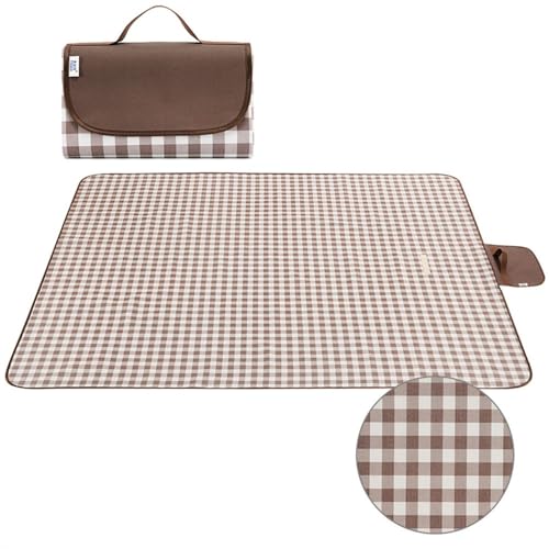 TLMDXTEU Oxford Tuch Boden Matte Camping Strand Matte Outdoor Picknick Matte Ideal für Outdoor(Braun,150x200cm) von TLMDXTEU