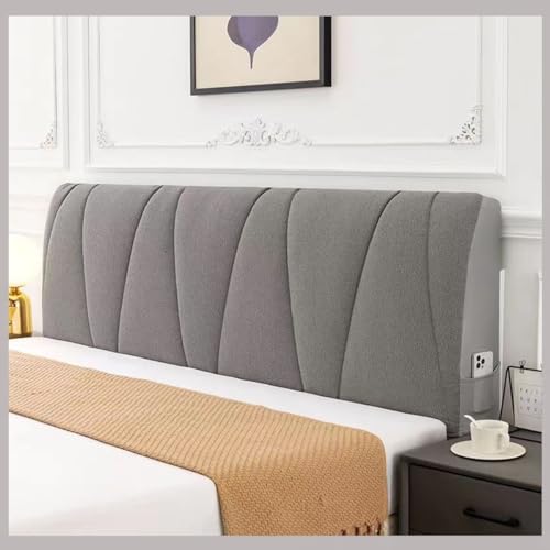 All-Inclusive Bett Kopfteil Bezug 180/120/150/200/220cm Dehnbare Bett Kopfteilbezug Boxspringbett Kopfteile Abdeckung Staubdicht Kopfteilabdeckung Waschbar Bettkopfteil Hussen ( Color : Dark Gray , Si von TLMQYXZE