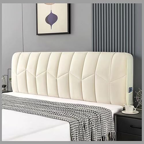 Kopfteil Abdeckung Bettkopfteil Hussen All-Inclusive Kopfteilabdeckung Bett Kopfteil Bezug/Hussen 120-220cm Staubdichte Kopfteil Fur Betten Bettkopf Bettkopfabdeckung ( Color : Beige , Size : 220x60cm von TLMQYXZE