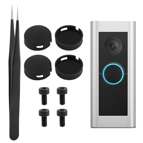 Ring-Türklingelknopf-Ersatz, Türklingel-Pro-Tasten, kommt mit 4 Knöpfen/2 Schrauben, Ringvideo-Türklingel, kompatibel mit Ring Doorbell Pro (Farbe: schwarz) von TLPCRKI