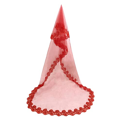 Brautschleier, schlichter Kathedralschleier aus Tüll for Damen, for Junggesellinnenabschiede und Junggesellinnenabschiede, WV-1, lang, rosa, 1-stufig, 68,9–175 cm, mehr als eine Größe.(Long - Red - 1 Brautschleier, schlichter Kathedralschleier aus Tüll for Damen, for Junggesellinnenabschiede und Junggesellinnenabschiede, WV-1, lang, rosa, 1-stufig, 68,9–175 cm, mehr als eine Größe.(Long - Red - 1 von TLTLT