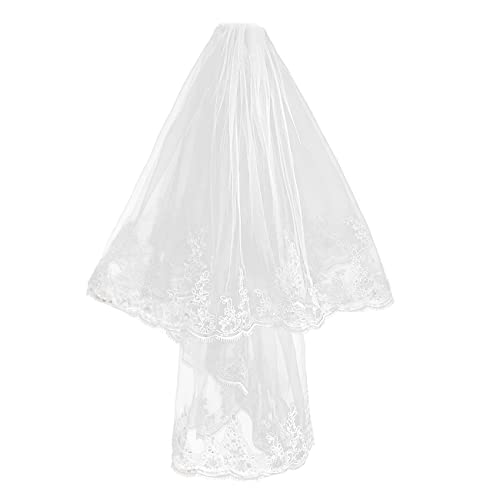 Brautschleier, schlichter Kathedralschleier aus Tüll for Damen, for Junggesellinnenabschiede und Junggesellinnenabschiede, WV-1, lang, rosa, 1-stufig, 68,9–175 cm, mehr als eine Größe.(Short - White S Brautschleier, schlichter Kathedralschleier aus Tüll for Damen, for Junggesellinnenabschiede und Junggesellinnenabschiede, WV-1, lang, rosa, 1-stufig, 68,9–175 cm, mehr als eine Größe.(Short - White S von TLTLT