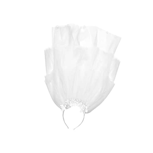 „Hochzeitsschleier und Blumenstirnband for Kinder – Bestickter Brautschleier for Mädchen, Erstkommunion, Blumenmädchen – Weißer Diamant-Blumenspitzenschleier mit Kopfstück (Größe/Farbe angeben)“ von TLTLT