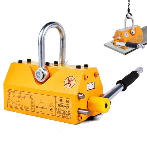 Magnetheber, 220/440/880/1320 lbs Hebemagnet, Permanent-Hebemagnete, Hochleistungsmagnet for Hebezeug, Werkstattkran, Stahlplatte, Rundstange 220 lbs/100 kg(1320lbs/600Kg) von TLTLT